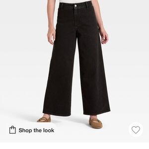 Wide-Leg Black Jeans